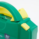 Green and yellow first aid kit.