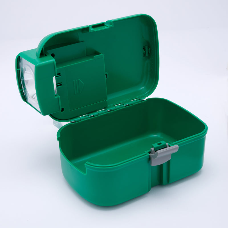 First Aid Kit Empty With Built In Torch & Switch Built Into Carry Handle