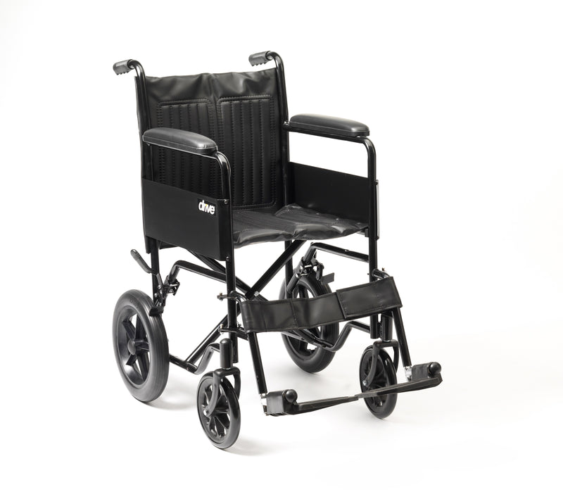 The wheelchair is suitable for indoor and outdoor use, given its robust steel frame and its easy fold mechanism for transportation. It comes with vinyl upholstery and padded armrests, offering comfortable support which is easily wiped clean. It is crash test compliant and suitable for use as a seat in a motor vehicle as per ISO 7176-19. 