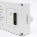 White battery pack with connector.