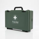 Green first aid kit.