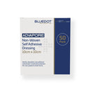 Box of non-woven self-adhesive dressings.