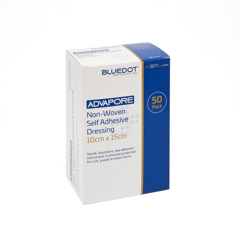 Advapore Non-Woven Fabric Adhesive Wound Dressing (Box 50) - 10cm x 15cm