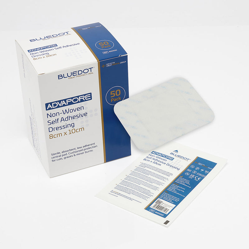 Advapore Non-Woven Fabric Adhesive Wound Dressing (Box 50) - 8cm x 10cm