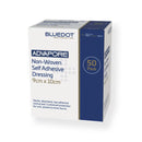 Box of non-woven self-adhesive dressings.