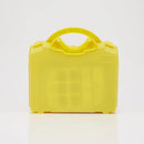 Yellow plastic carrying case.
