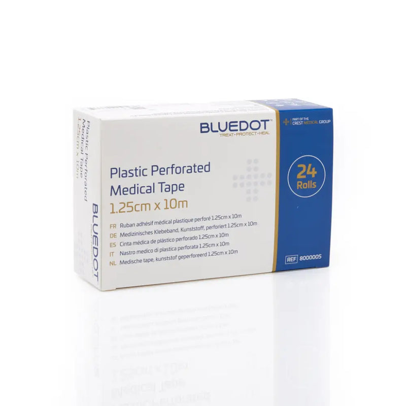 Blue Dot 1.25cm x 10m Plastic Perforated Tape - Box 24
