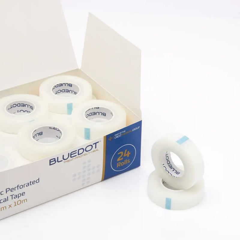 Blue Dot 1.25cm x 10m Plastic Perforated Tape