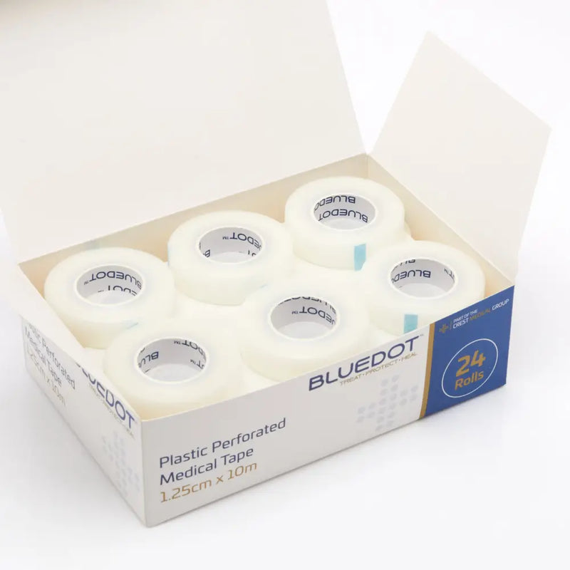 Blue Dot 1.25cm x 10m Plastic Perforated Tape