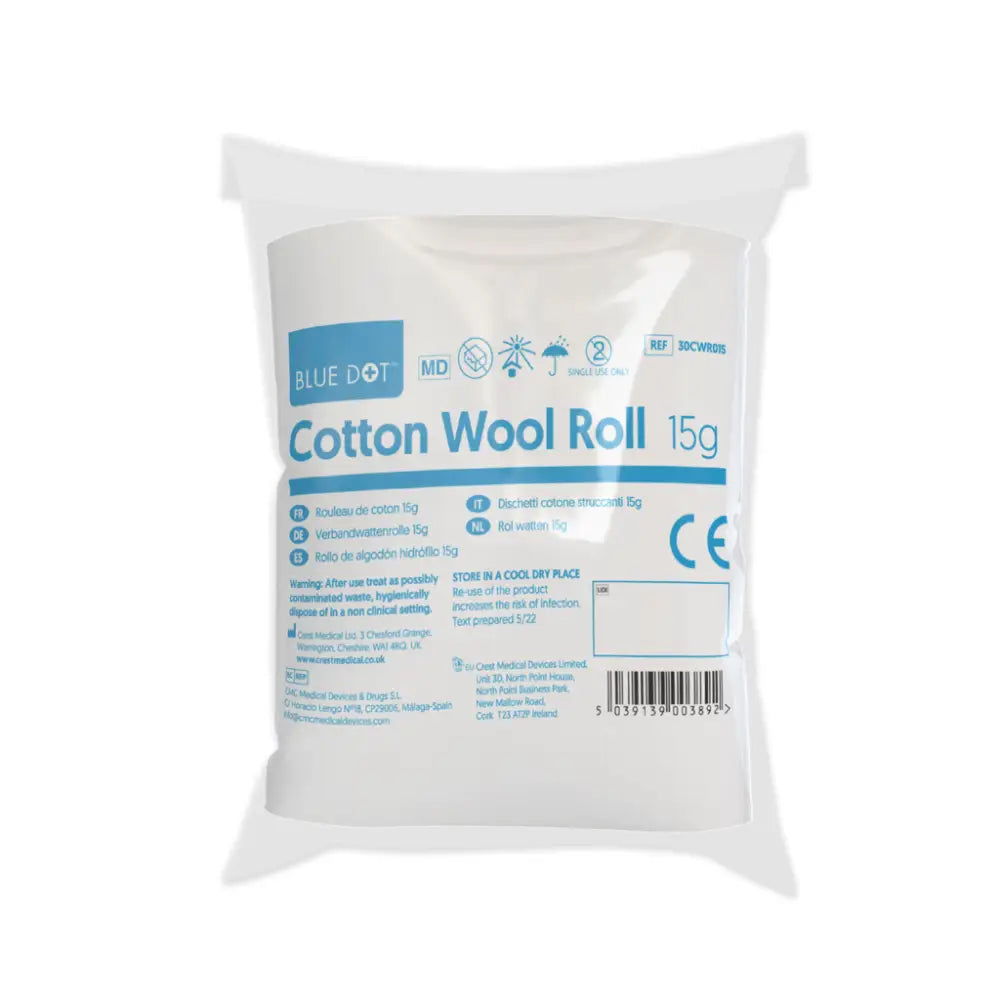 Wool Rool First Aid Blue Dot Cotton Wool Roll for First Aid and Wound Care