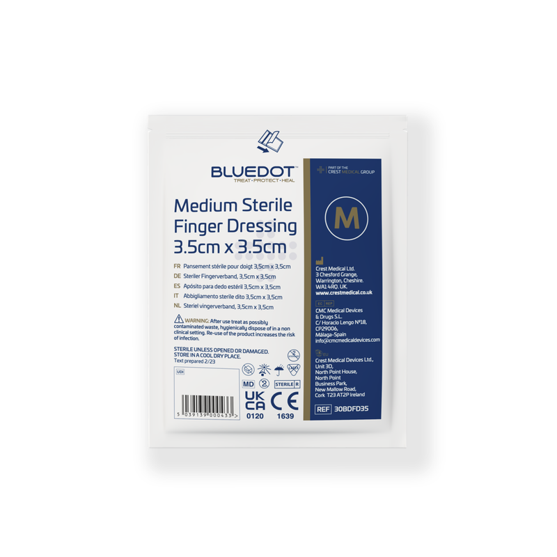 Blue Dot Finger Dressing - 3.5cm x 3.5cm