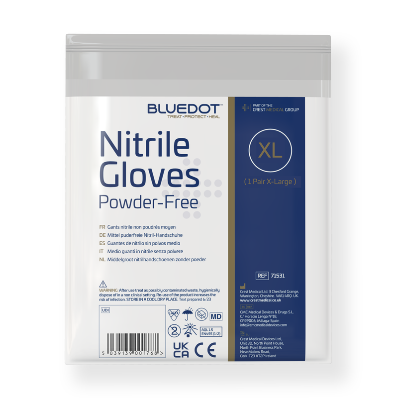 Blue Dot Nitrile Powder-Free Non-Sterile Gloves (Pair) - Extra Large