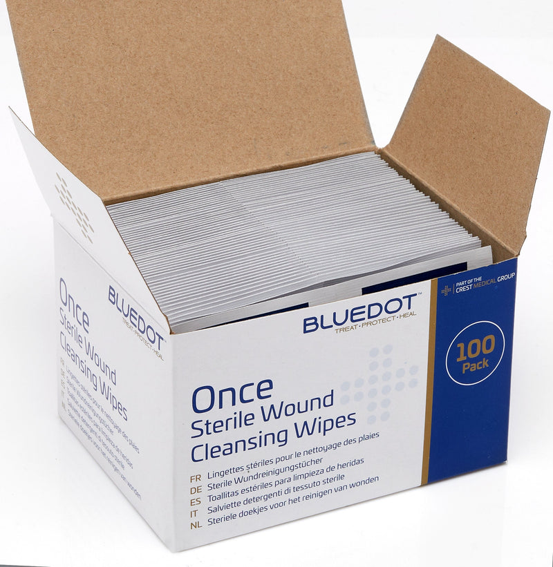 Blue Dot Once Sterile Saline Wipes - Case of 2000