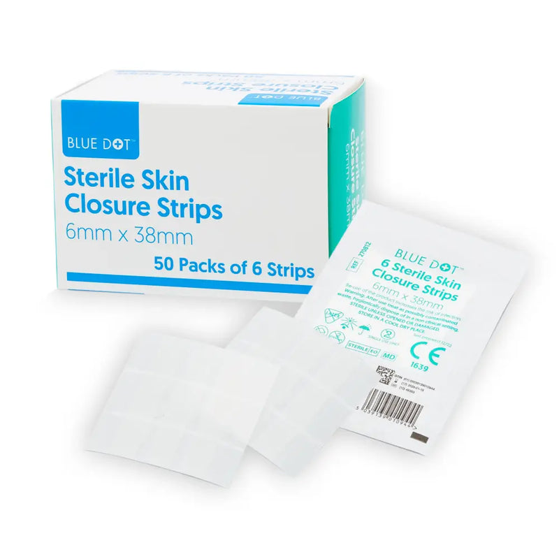 Blue Dot Sterile Skin Closure Strips 38mm x 6mm (Box 50 x 6)
