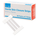Blue Dot Sterile Skin Closure Strips 75mm x 6mm (Box 50 x 3)