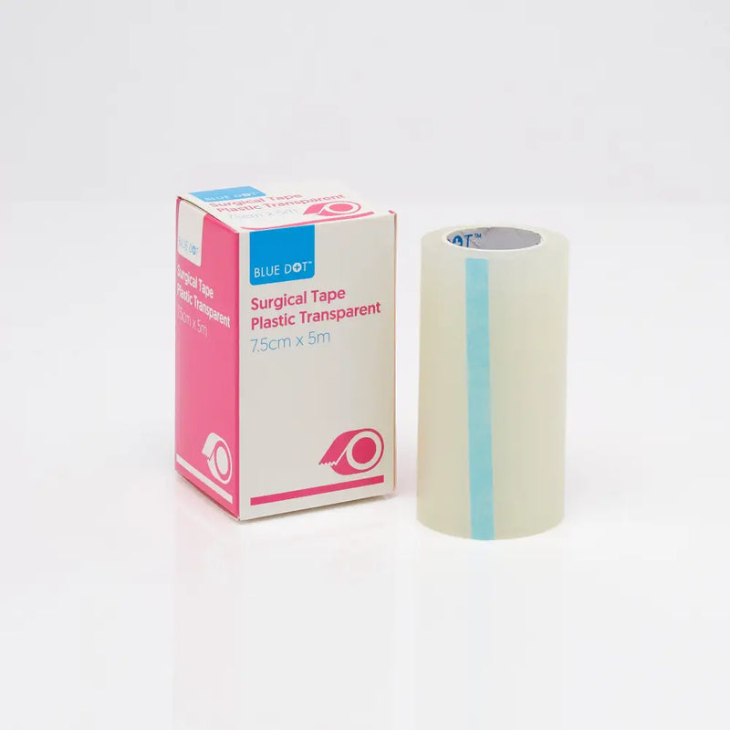 Blue Dot Transparent Tape 7.5cm x 5m