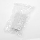 Vacuum-sealed package of white material.