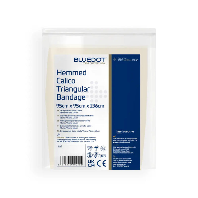 Blue Dot Triangular Bandage - Calico Hemmed
