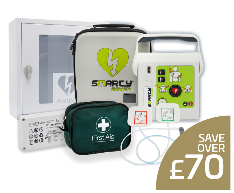 Smart Package 6: F2F Semi-Automatic Defibrillator with Lockable Alarmed Cabinet Value Package
