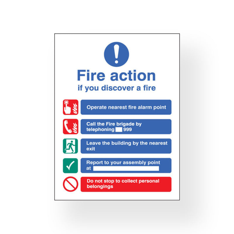 Fire Action Manual Dial without Lift 20cm x 15cm