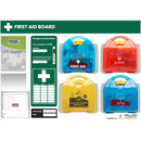 First aid board with various kits.