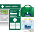 First aid supplies and signage.