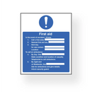 First Aid in the Event of Accident 30cm x 25cm