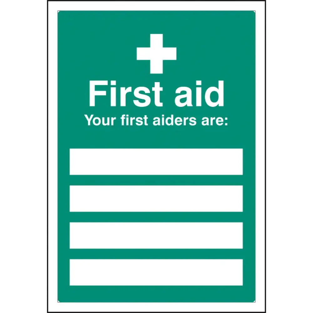 First Aiders Adapt a Sign PVC Safety Sign Online