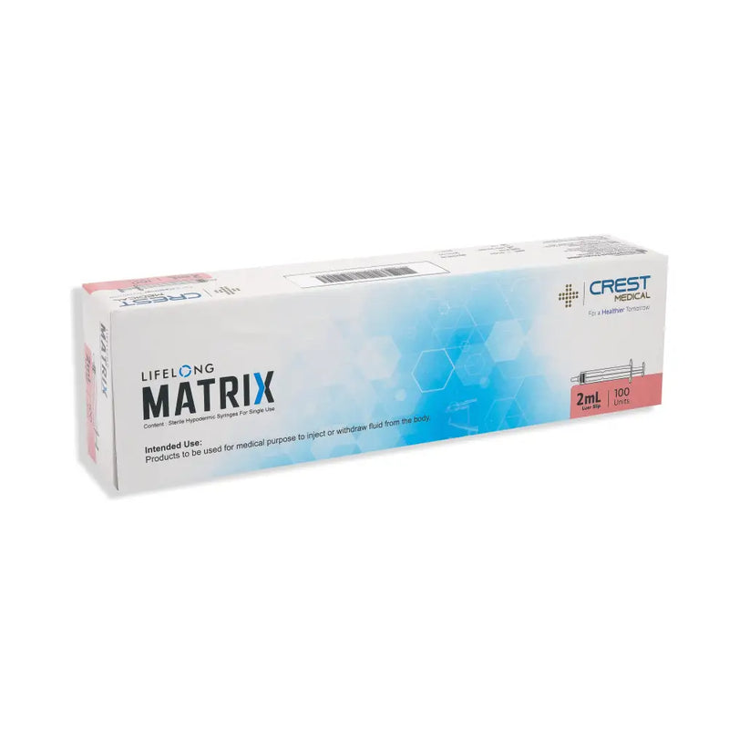Lifelong Sterile 3PC Luer Slip Syringe 2ml Concentric (Box 100)