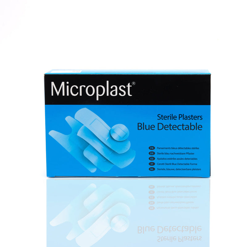 Microplast Fingertip Blue Detectable Plasters (Box 50)