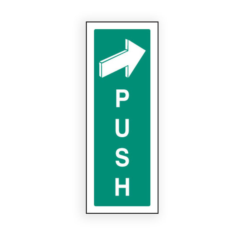 Push Emergency Escape Sign 75mm x 20cm
