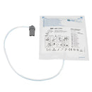 Defibrillator pad with connector.