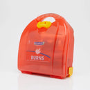 Orange plastic burns first aid kit.