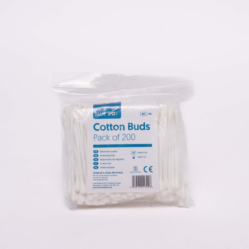 Blue Dot Cotton Buds (Bag 200)