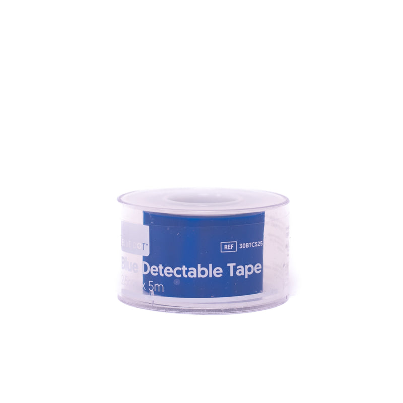 Blue Detectable Tape is ideal for use within all food preparation, food handling etc, and is made from a distinctive blue Washproof PCV Tape. It is easily identifiable should it become loose due to its blue colour and has a low allergy, skin friendly adhesive. 
