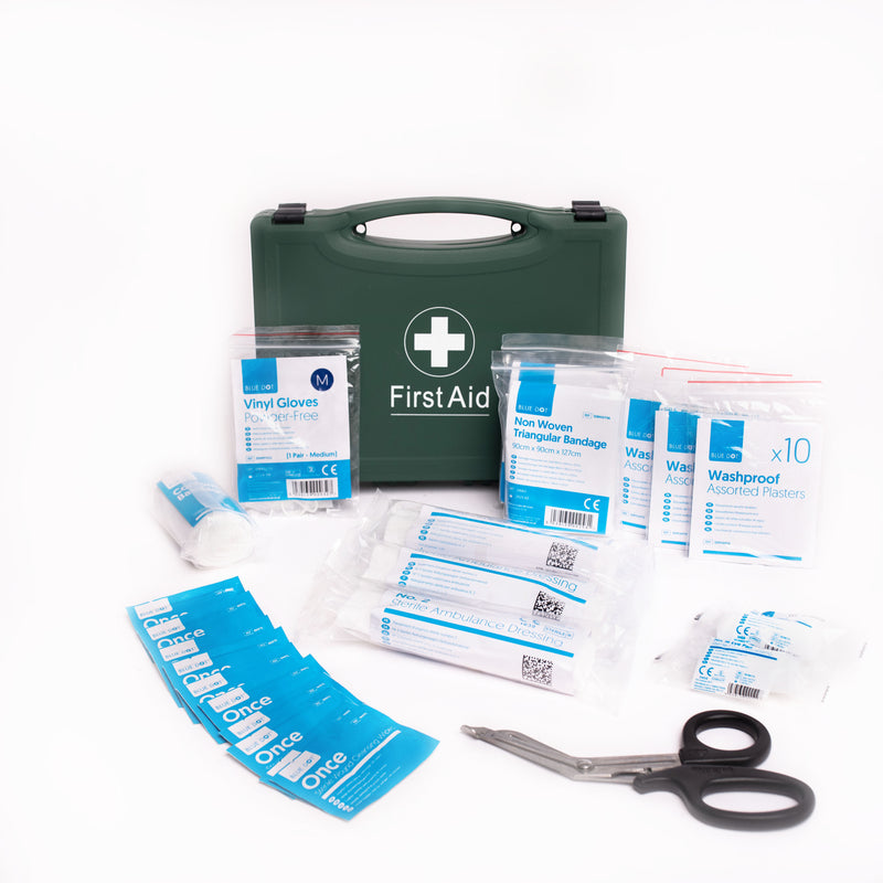 Public Carrying Vehicle (PCV) First Aid Kit In Green First Aid Box & Bracket
