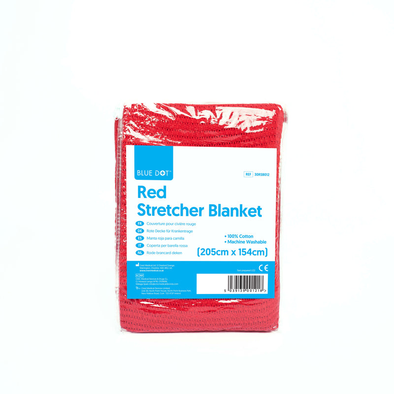 Blue Dot Red Stretcher Blanket 60" x 80" (Each)
