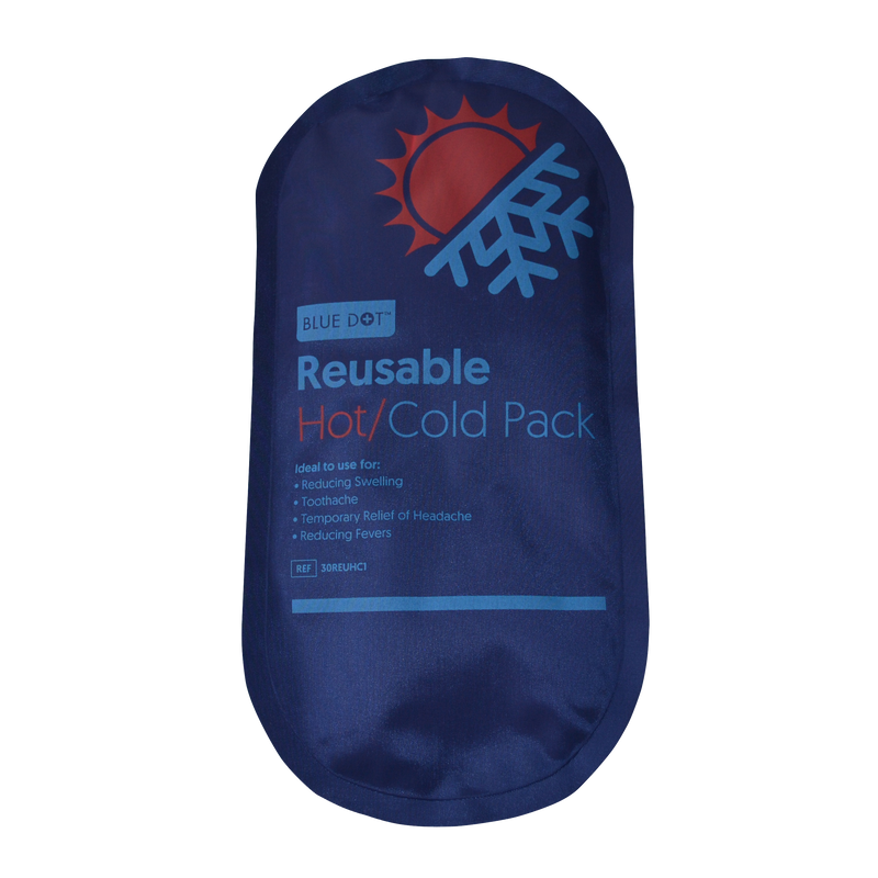 Reusable fabric Hot-Cold pack, ideal to use for temporary relief from muscle aches, back pain sinusitis and menstrual cramps. Freeze to use Cold. Microwave to use Hot.