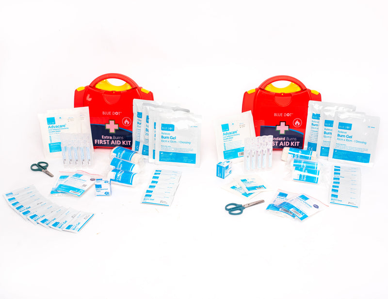 Emergency Burns kits to quickly treat  burns, scalds and sunburn,  for use in the workplace, at home, or on holiday for fast effective relief. 