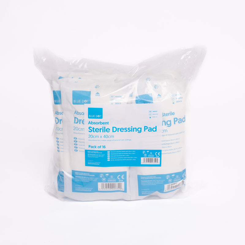 Blue Dot Sterile Absorbent Dressing Pads 20cm x 40cm (Box 16)