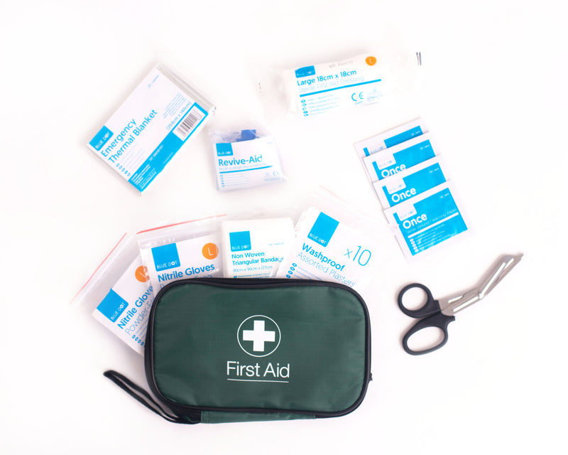 Blue Dot BS 8599-1 (2019) Personal Use First-Aid Kit In Green Zipped Bag (Each)