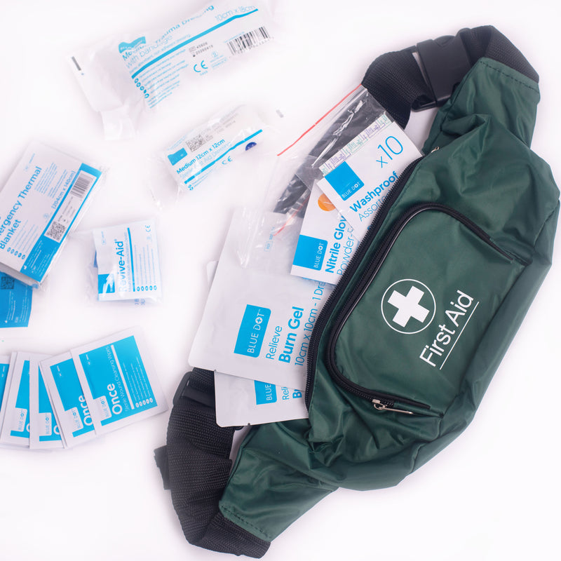 Blue Dot BS8599-1 Compliant Travel First Aid Kit in Bum Bag