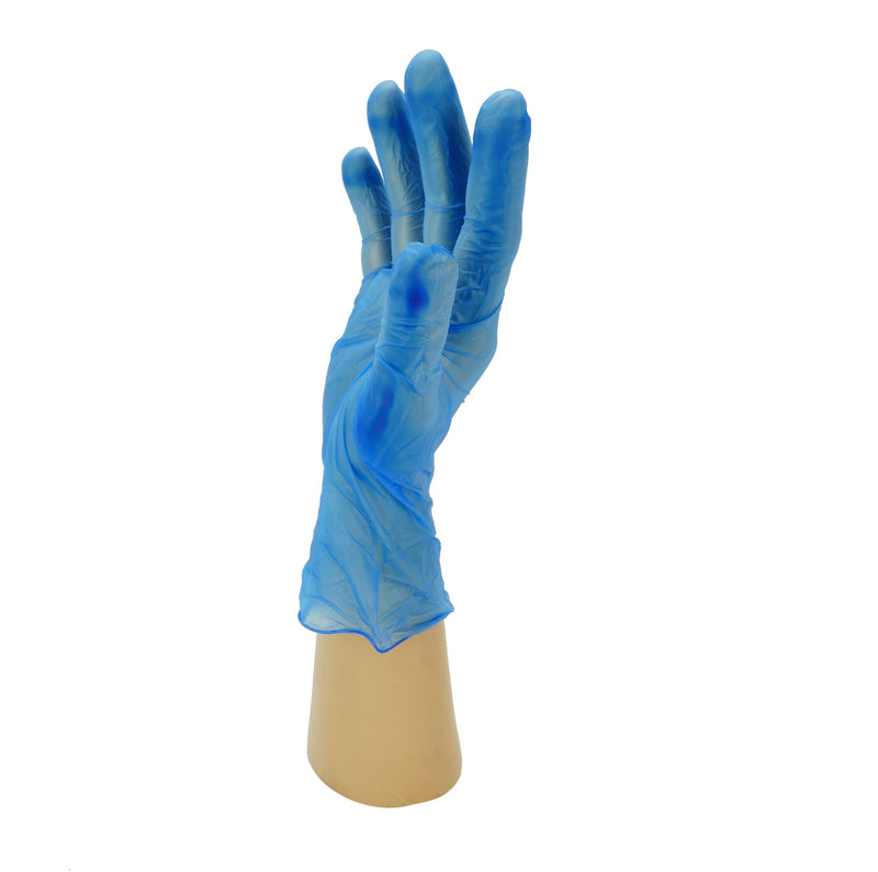 Blue Vinyl Non-Sterile LARGE Powder-Free Gloves (100)
