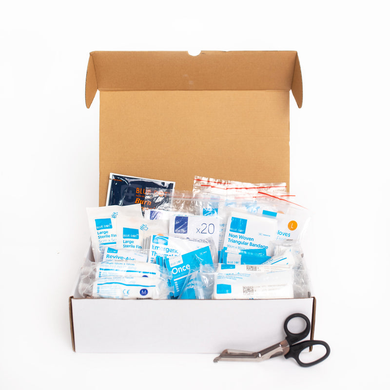 Use to restock your British Standard Compliant First Aid Kits in any catering environment. A cost-effective and convenient way of restocking your First Aid Kit contents Refills available to fully restock small, medium and large British Standard First Aid Kits. 