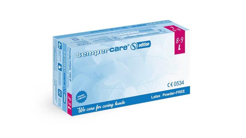 Sempercare® edition is designed to be the reliable latex glove for everyone working in the medical field. With its fingertip texturing and its excellent sense of touch, the glove is ideal for handling everyday medical tasks from patient care to making beds, as well as handling instruments and samples in medical labs. 