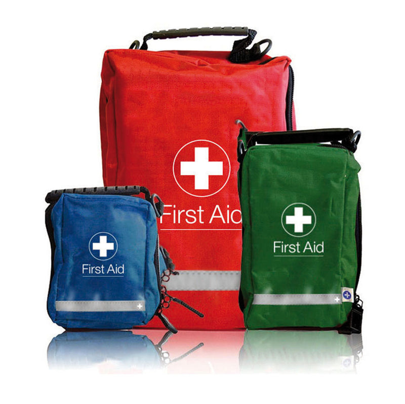 Stylish, versatile first aid bags available in three different sizes and vibrant colours - red, green and blue. Key Features: Material: Durable fabric Vibrant colour Handy size Printed with first aid icon.